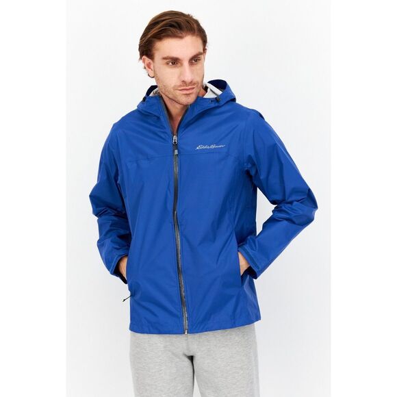 Eddie Bauer weatheredge lightweight jacket blue full zip hooded men’s XL TALL - Picture 14 of 14